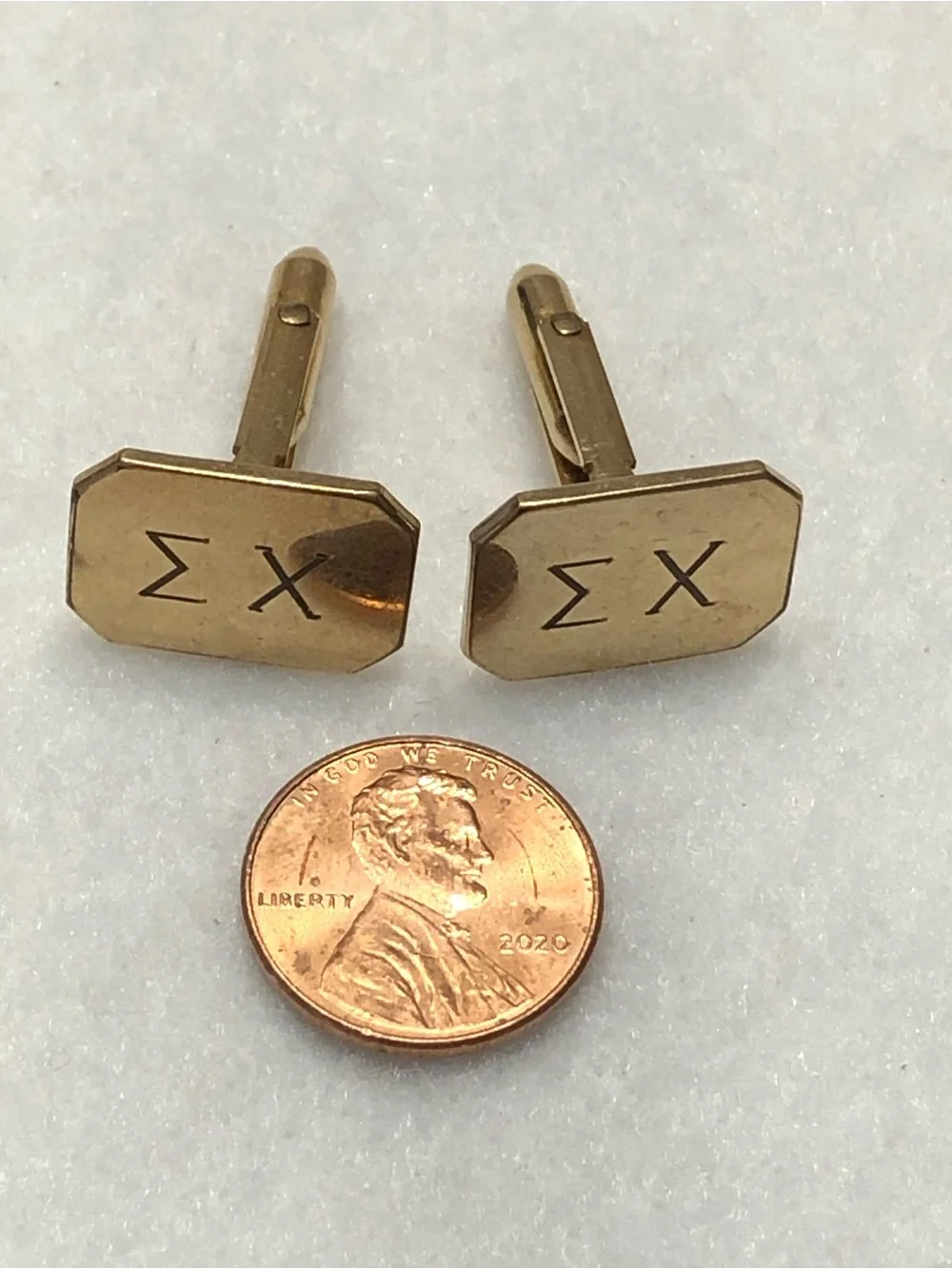 Vintage Sigma Chi Cufflinks 1/20 12K Gold Filled Fraternity Greek Life